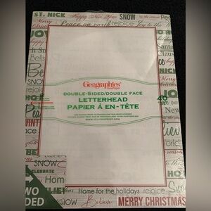 New Geographics Double Sided Christmas Theme Letterhead Paper, 40 Count
